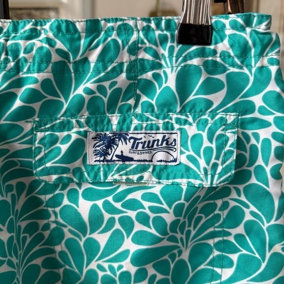 Trunks Surf & Swim Mens Swim Trunks Board Shorts Green $54 Size 30 - Picture 4 of 8